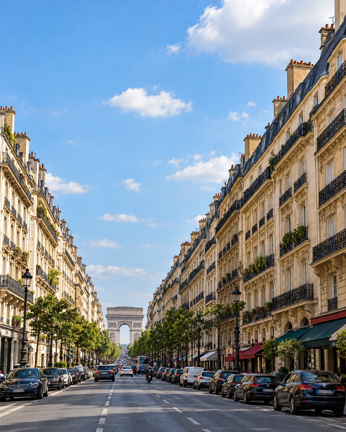 The Champs-Élysées with the Arc de Triomphe closing the view.